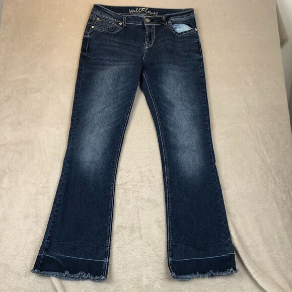 Wallflower Women's Jeans Size 13 Bootcut Blue Denim Frayed Hem Casual Retro Y2K - Picture 12 of 13
